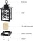 11 High ABS and Glass Decorative Hanging Lanterns, Set of 2 - Black Lanterns with LED Flickering Candles, 6-Hour Timer, Battery Powered, Snowflake Pattern for Christmas - Ideal for Indoor Tab